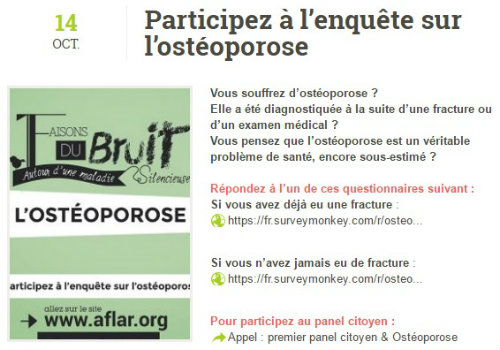 Enquête Ostéoporose