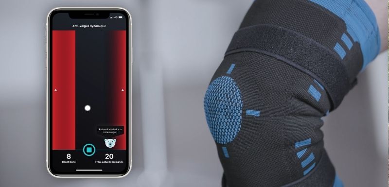 Genouillère connectée via application mobile pour arthrose du genou